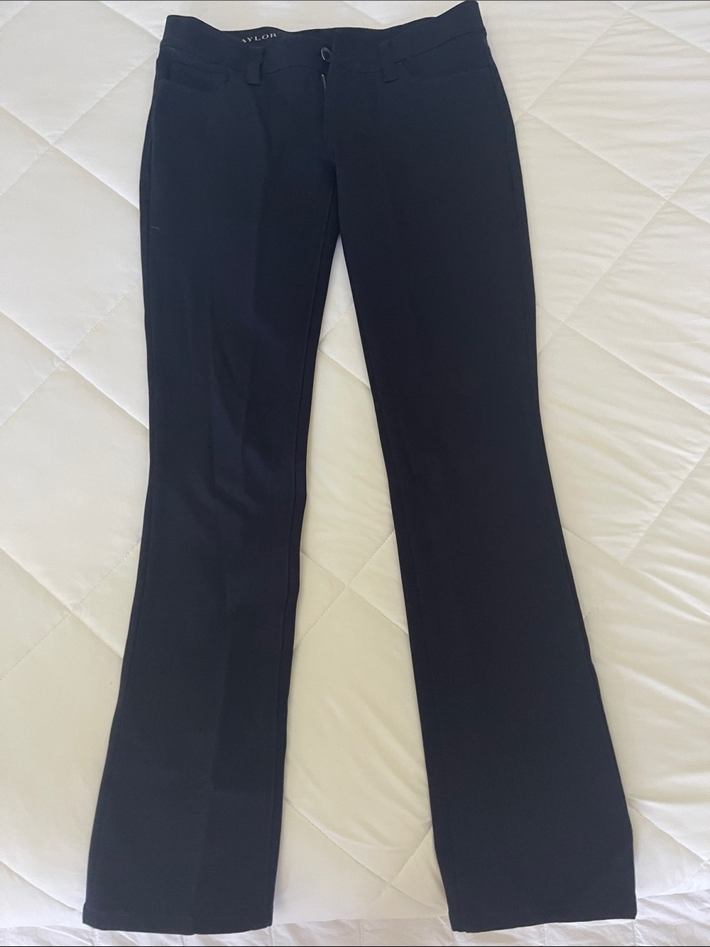 Ann Taylor Black Straight-Leg Dress Pants